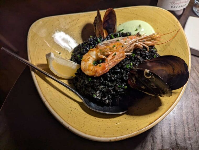 Arroz Negro - Black Rice at Boqueria