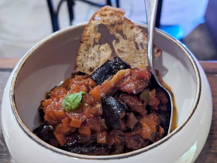Slow Cooked Caponata at Bricco e Bacco