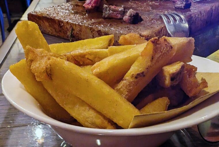 Hand cut chips at Bricco e Bacco