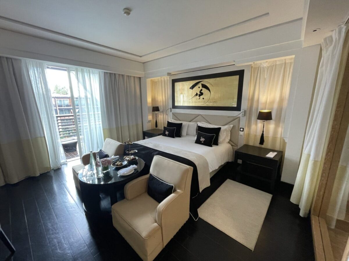 Le Naoura hotel, Marrakech. Bedroom.