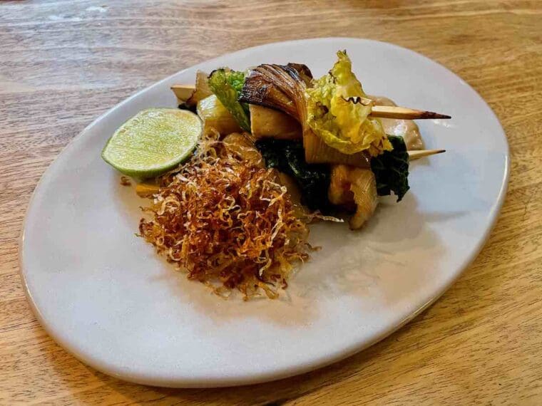Leek skewer, The Lamb Inn Oxfordshire