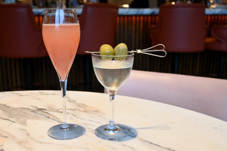 Plum Bellini and Sam's Martini Cocktails