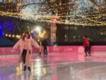 Female ice skater at Moco Ice Rink, Hyde Park Winter Wonderland.