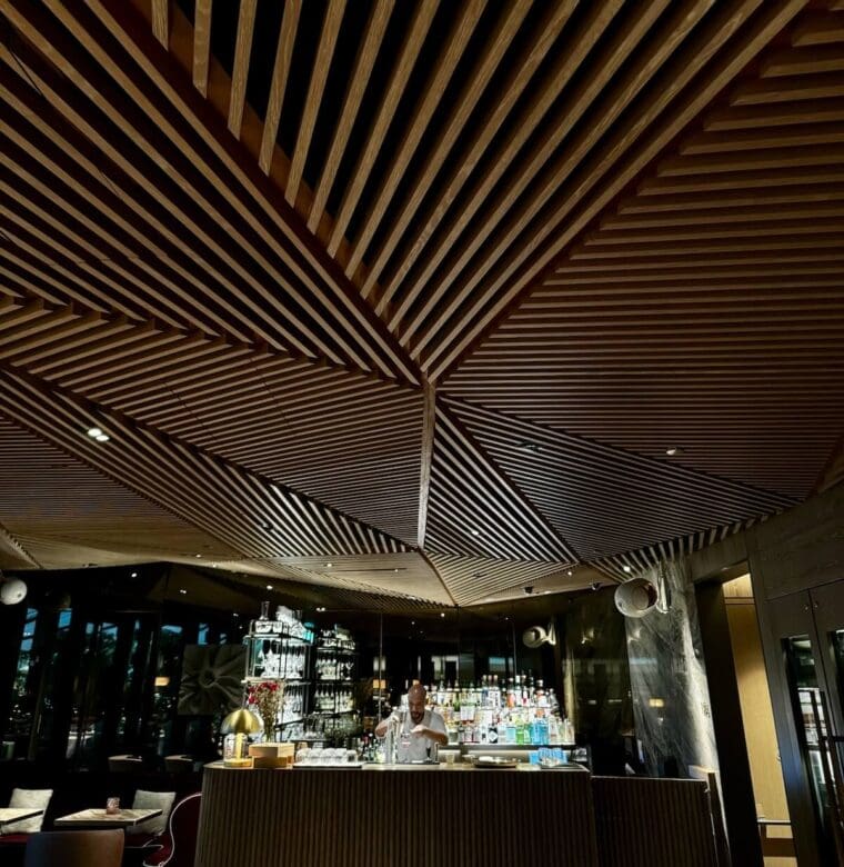 Origami ceiling at the bar The Hari