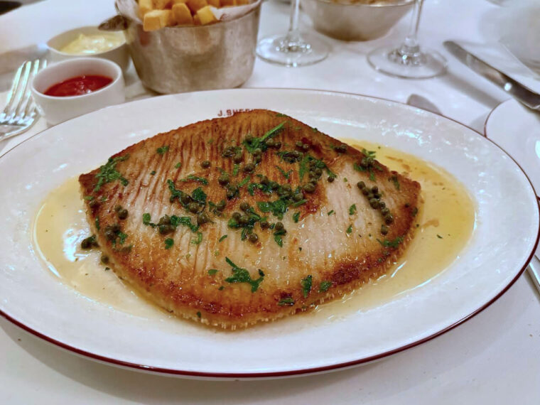 J Sheekey - Ray Wing in brown butter