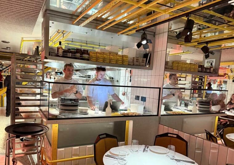 The open kitchen at Spagnoletti