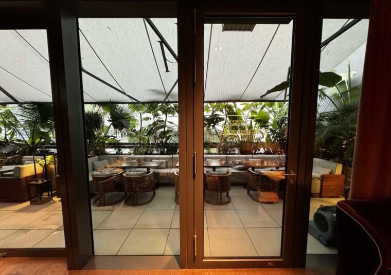 View of The Terrace outdoor seating area at The Hari Hong Kong