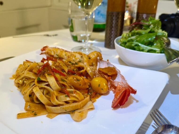The Langley lobster pasta