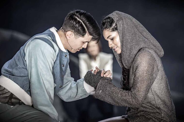 Ferdinand (James Phoon) and Miranda (Mara Huff) in The Tempest - Theatre Royal Drury Lane