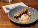 Toffee cheesecake dessert at Waterfront Street Kitchen and Bar at Royal Victoria Dock.