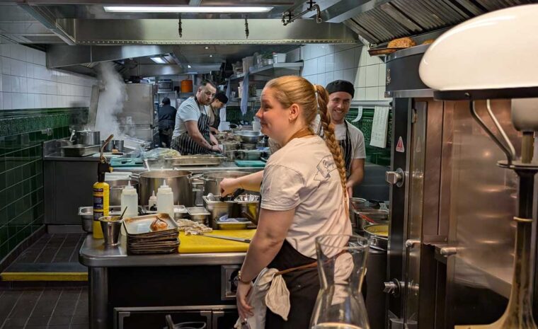 Sarah Hayward in the kitchen at The Coach, Marlow