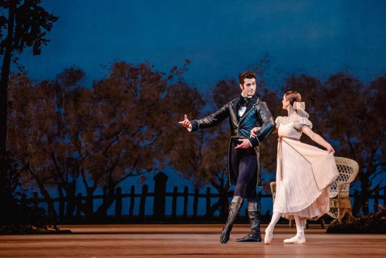 Reece Clarke (Eugene Onegin), Marianela Nuñez (Tatiana) in Onegin ©2025 ROH. Ph Andrej Uspenski