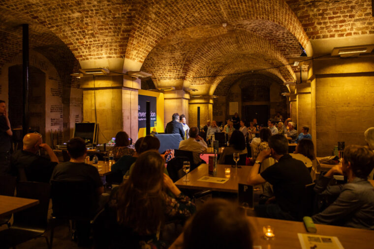St Martins in the Fields, Crypt interior, alongside an audience