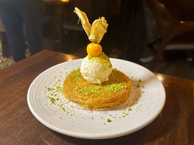 Kunefe - a traditional Turkish dessert at Kibele