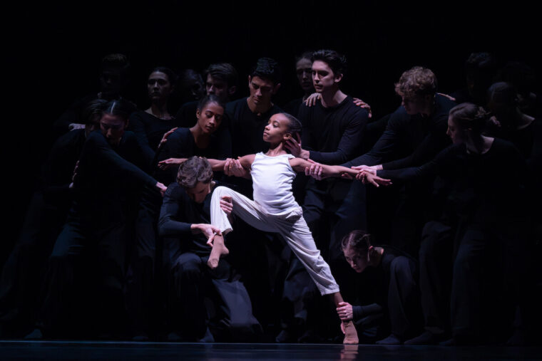 Madeline Copeland and artists of The Royal Ballet in Light of Passage &copy;2025 Camilla Greenwell