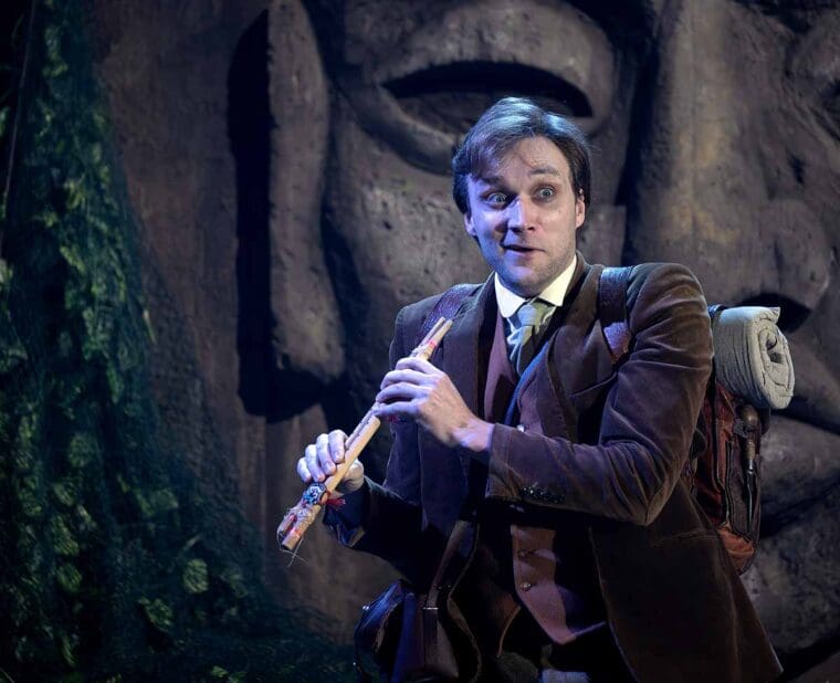 THE MAGIC FLUTE at Wilton's Music Hall - Martins Smaukstelis as Tamino - photographer Bill Knight