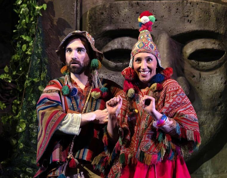 THE MAGIC FLUTE - Matthew Kellett as Papageno and Sarah Prestwidge as Papagena - photographer Bill Knight