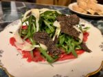 Agrodolce beef carpaccio with truffles