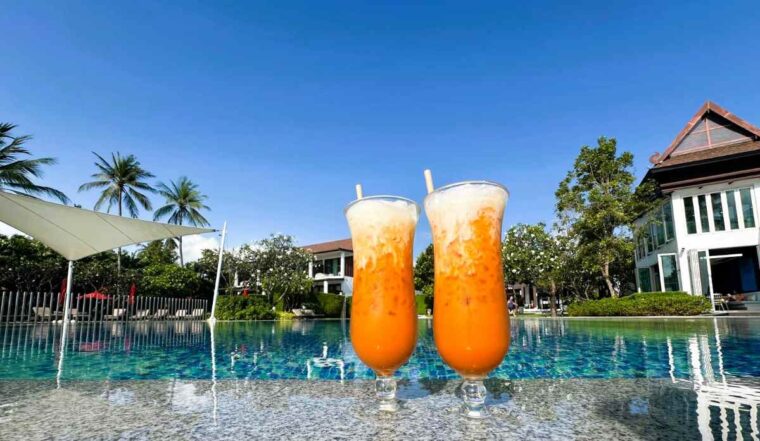 Amari Koh Samui Thai iced tea at the swimming pool was a daily treat