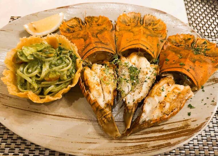 Amari Koh Samui Prego Italian Restaurant slipper lobster with pesto linguine