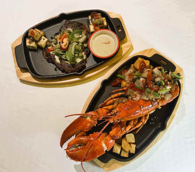 Amari Koh Samui Restaurants - Romantic Dinner with Canadian lobster and Australian sirloin with green curry sauce