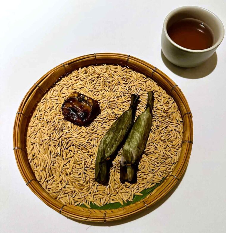 KHAAN Thai Fine Dining restaurant, Bangkok rice paddy and and sticky rice