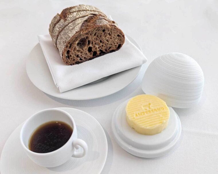 Petrus bread and consomme