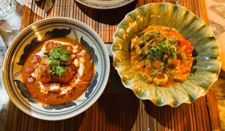 Thiptara Thai Restaurant at The Peninsula Bangkok has two choices of curry on its set menu - Massaman lamb curry and stir fry squid with curry powder sauce