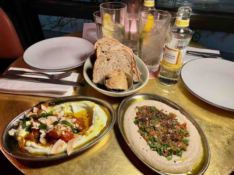 Labneh and ezme starters