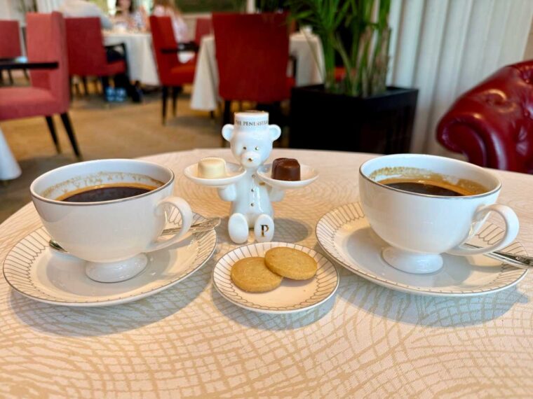 Coffee and petits fours at the Peninsula
