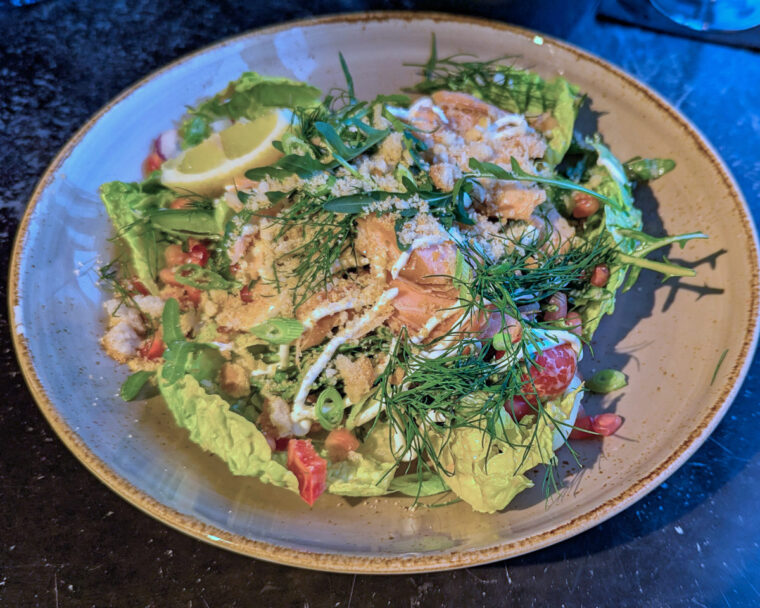 Hot Smoked Salmon Salad - Vega at the Yotel, Glasgow