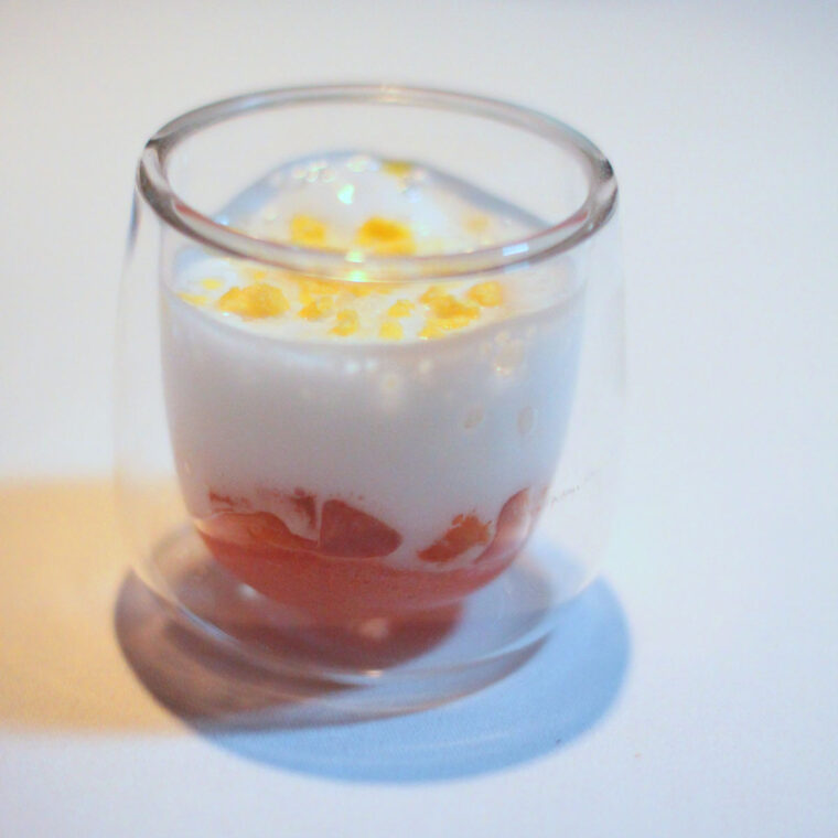 Blood orange pre-dessert at Angler restaurant