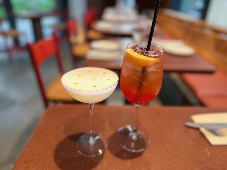 Two cocktails - Ara restaurant, Aldgate