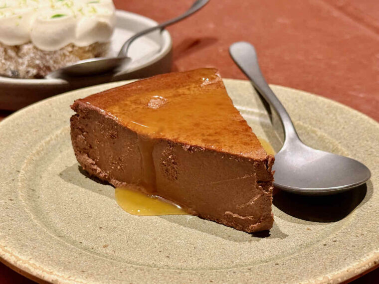 Chocolate Basque cheesecake - Ara restaurant, Aldgate.