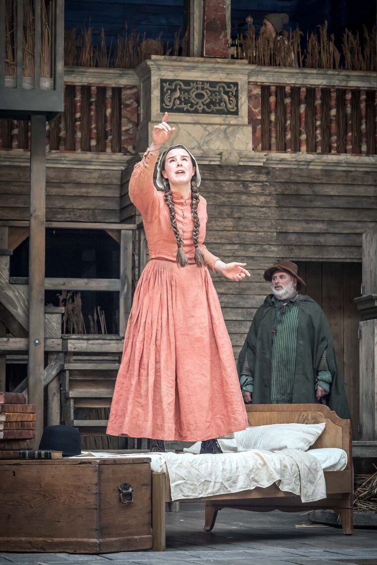 Hannah Saxby as Abigail Williams in The Crucible, Globe Theatre 2025