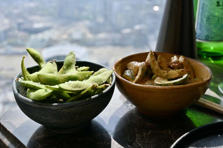 Kyoto Cucumber and Edemame at Lucky Cat, Bishopsgate