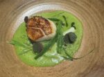 Sorrel with an Orkney scallop at The Three Fishes Mitton, Lancashire