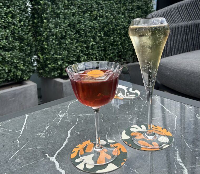 Pommery Apanage champagne & Highland sip cocktail Sabine
