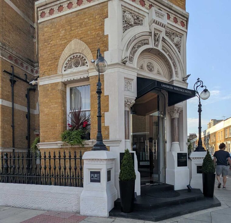 Entrance to the Lansbury Hotel