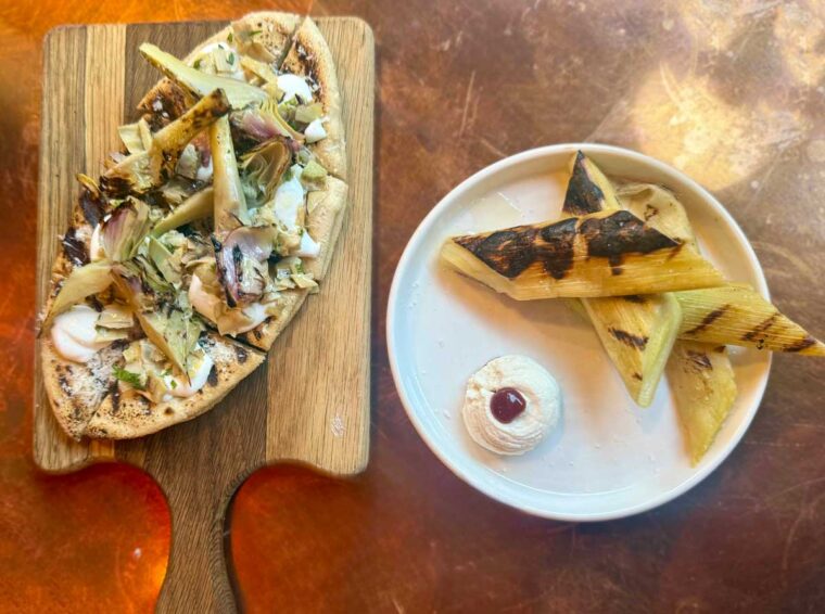 Flatbread and Leeks small plates
