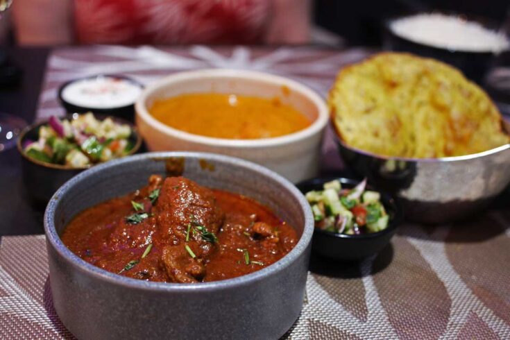Main Courses and sides at Thecha Indian Restaurant Poplar