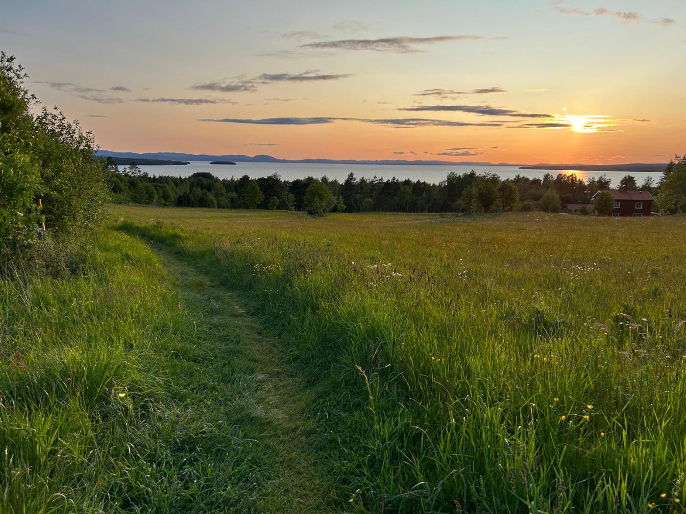 Sunset over Lake Siljan in Sweden.