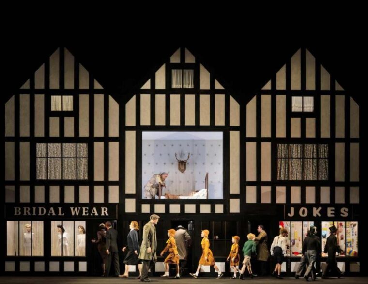 Sets and costume design by ULTZ in Verdi's Falstaff at Glyndebourne