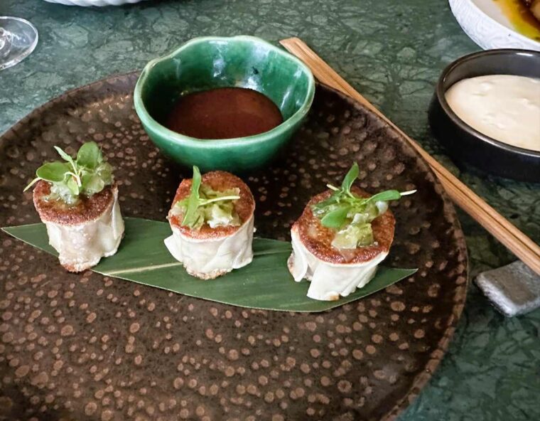 The Fuji Grill confit duck shumei dumplings