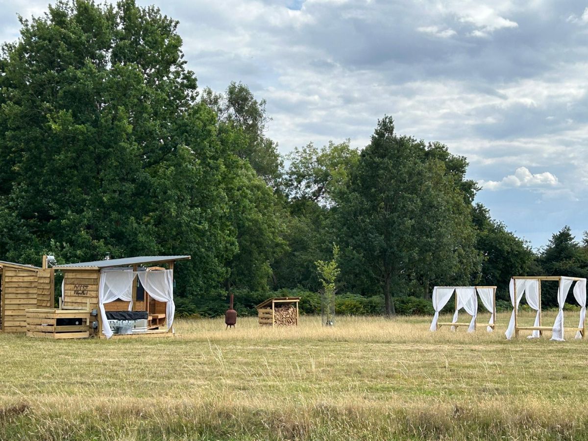 Buildings comprising the Reset Wild Spa at the top of Drovers Hill