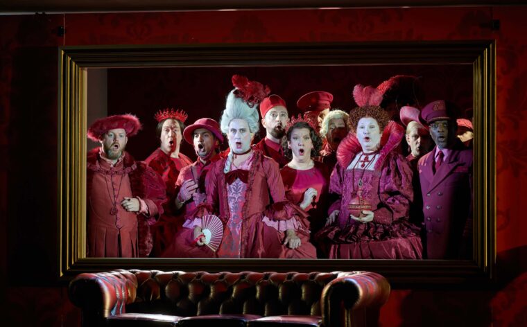 The Tenors and Basses from the ENO Chorus in Cinderella, September 2025