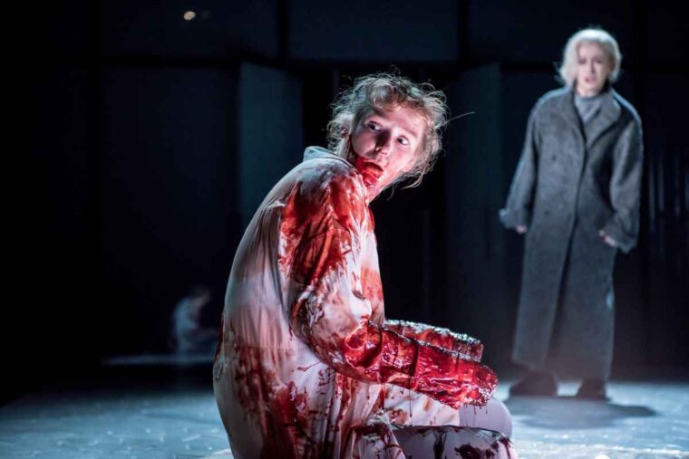 Letty Thomas as Lavinia and Emma Fielding as Marcia Andronicus in Titus Andronicus_credit Genevieve Girling