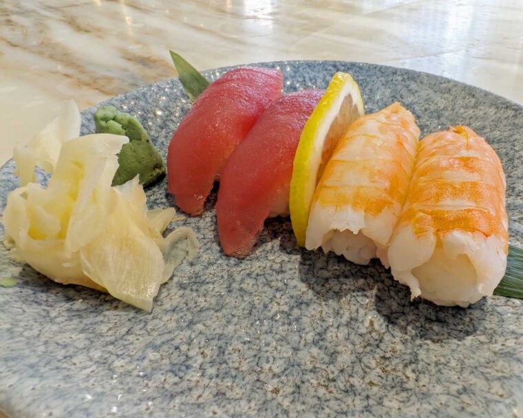 sushi selection at Caviar House