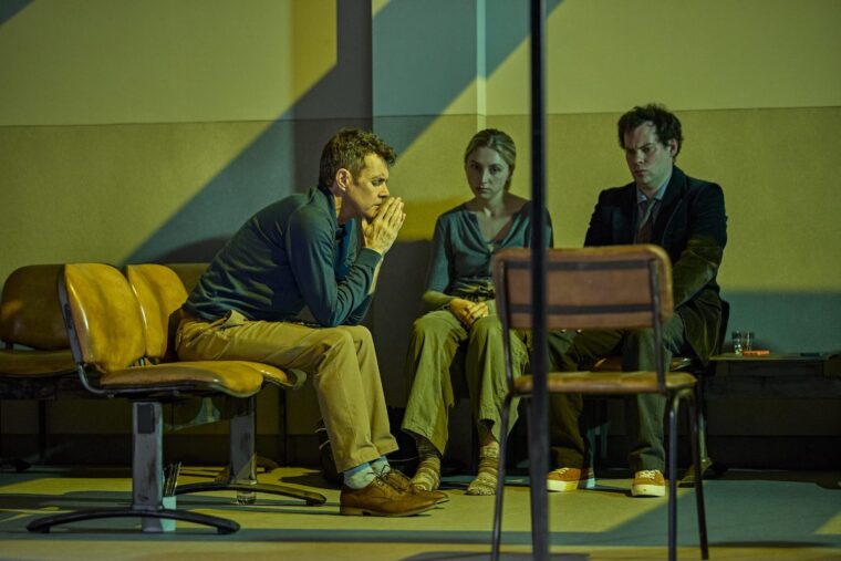 Paul Higgins, Ella Lily Hyland & Harry Kershaw in The Unbelievers. Photo: Brinkhoff Moegenburg