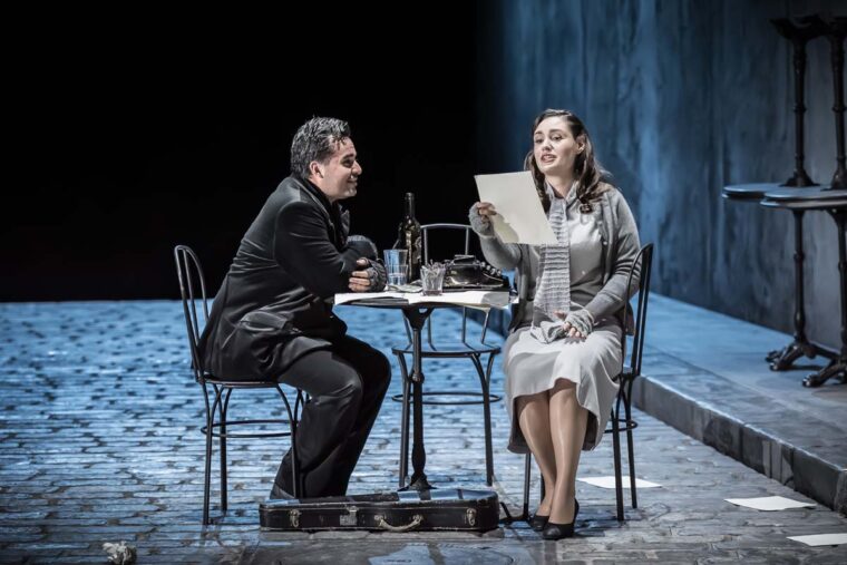 La boheme by Puccini at Glyndebourne, Autumn Season 2025.
Director Floris Visser, Revival Director Rachael Hewer.
Set Designer Dieweke van Reij.
Rodolfo - Andres Agudelo, Mimi - Aida Pacu,